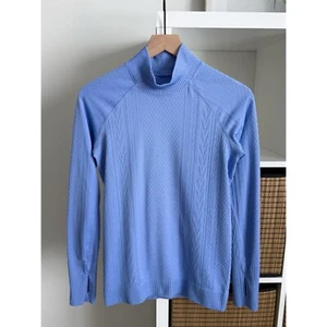 Lululemon Rest Less Mock Neck Long Sleeve Pullover Blue Women's Size M - Picture 1 of 7
