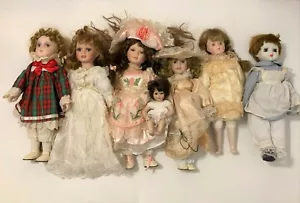 (7) Porcelain dolls, Mixed Lot, Mixed Conditions, Vintage - Picture 1 of 12