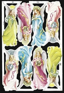 Mamelok Vintage Style Embossed Scrap Die Cut - Christmas Easter Angels 1984 - Picture 1 of 1