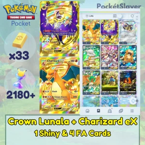 Pokemon TCG (Trading Card Game) Pocket 2 Crown Lunala Charizard | 2180+ Pack HG - Picture 1 of 11