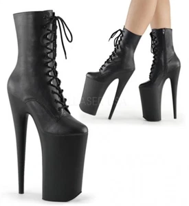 PLEASER BEY1020/BPU/M Extrem Plateau Stiefelette Schwarz Tabledance Poledance .. - Picture 1 of 5