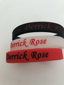 Derrick Rose Red ,black,white Silicone Wristband Bracelet - Picture 1 of 2