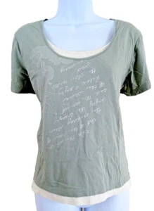 Caribbean Joe Size L Green Short Sleeve Knit Top - Picture 1 of 8