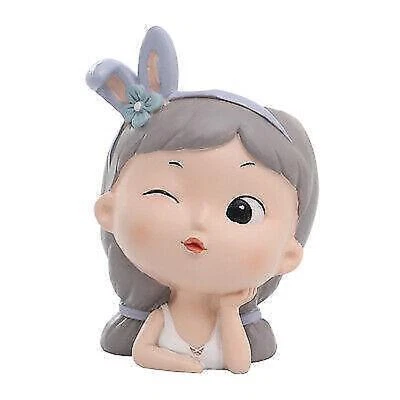 Handmade Resin Succulent Planter - Adorable Girl Flower Pot - Image 1 of 4