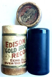 ANTIQUE 1904 "MICHAEL CLANCY AS A POLICEMAN" EDISON GOLD MOULDED CYLINDER #8756 - Picture 1 of 3