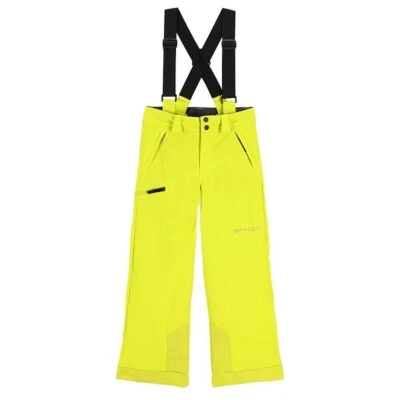 Spyder Boys Propulsion Bib Ski Pant Sizes 8, 12, 14, 16  Colors Tundra & Citron - Image 1 of 2