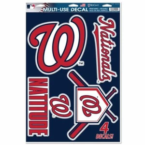 WASHINGTON NATIONALS 4 PC. MULTI-USE DECALS 11"X17" WINDOWS WALLS LIKE FATHEAD - Picture 1 of 1