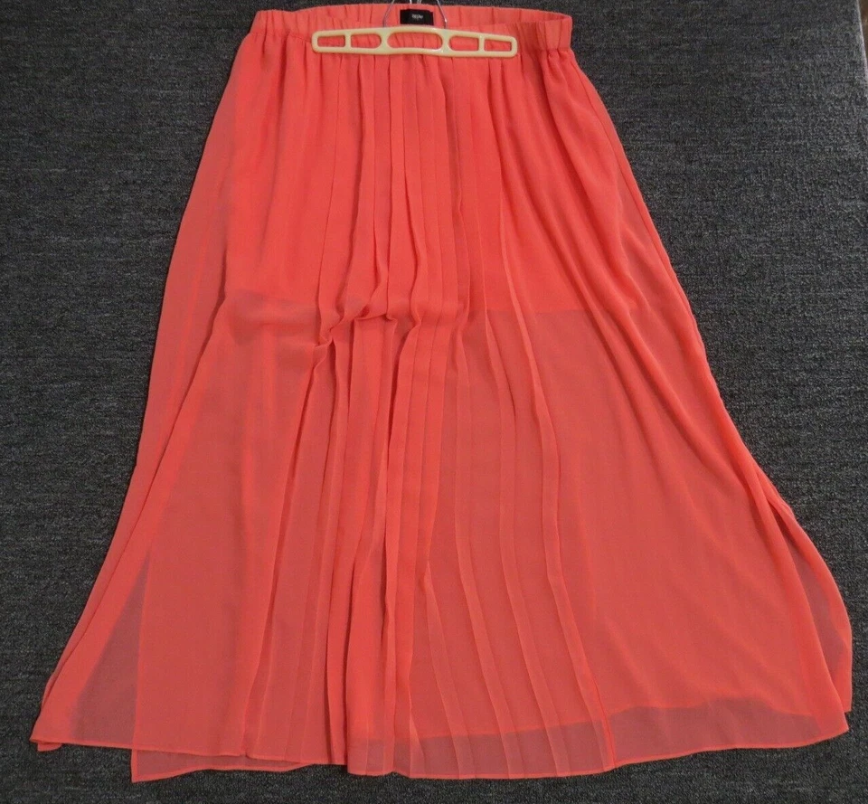 Falda Larga Mossimo Para Mujer XL Pull On Forrada En Capas Rosa Melocotón  Foto 1 de 4