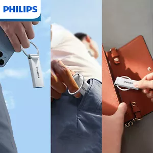 Philips 128GB Philips USB 2.0 Unidad de Pulgar con Llavero de Metal, Archivo Portátil - Imagen 1 de 13