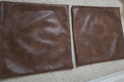 2 КОРИЧНЕВЫХ наволочки из искусственной кожи 18 x 18 дюймов - Изображение 1 из 2