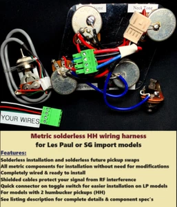 Les Paul/SG - Cablaggio metrico senza saldatura per modelli di importazione - Foto 1 di 7