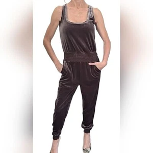 Commando Velvet Jumpsuit Brown Sleeveless Scoop Neck Lounge Dressy XS - Picture 1 of 7