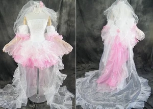 H-049 VOCALOID Luka Cosplay Disfraz Novia Vestido de Noche Cosplay Rosa Blanco Boda - Imagen 1 de 12