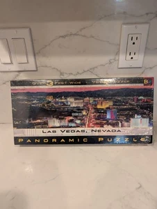 New 750 Piece Jigsaw Puzzle Las Vegas Nevada Panoramic 3 Feet Wide Buffalo Games - Picture 1 of 3