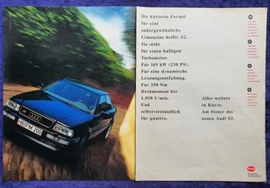 Audi 80 B4 S2 Limousuine,  originale Werbung aus 1993   Doppelseite !! - Bild 1 von 1