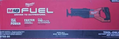 Milwaukee FUEL 2722-20 M18 18V Brushless Reciprocating Saw Sawzall NEW - Image 1 of 3