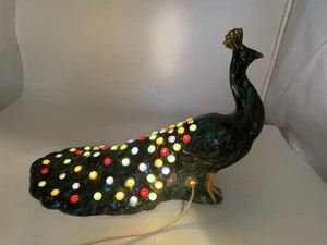 🦚Atemberaubende, schöne Vintage HOLLAND MOLD Pfauenlampe,, mehrfarbige Leuchten.🦚 - Bild 1 von 14