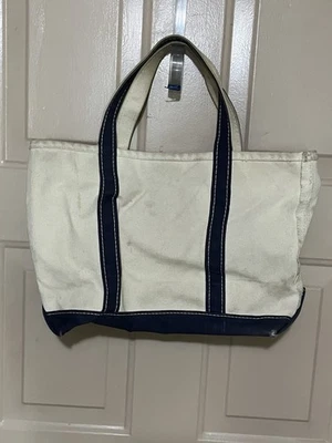 DE COLECCIÓN L.L. Bolso de mano y barco de lona Bean con asas azules Foto 1 de 4