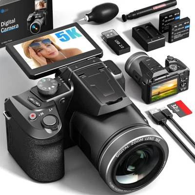 Digitalkamera 5K 64MP 16X WiFi Autofocus Fotokamera 3.0'' Bildschirm für YouTube - Bild 1 von 4