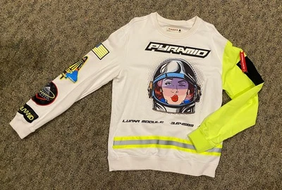 Размер большой черный пирамида толстовка с длинным рукавом астронавта девочка 1989 неоновые цвета - Изображение 1 из 4