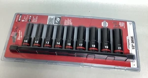 Milwaukee 49-66-7032 SHOCKWAVE 1/2" Impact Duty Drive Metric Socket Set - 9 PC - Picture 1 of 3