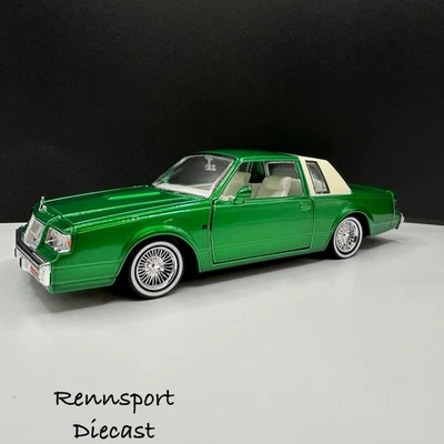 Motormax 1:24 Get Low 1987 Buick Regal Lowrider Diecast Model Car Green  - Image 1 of 4