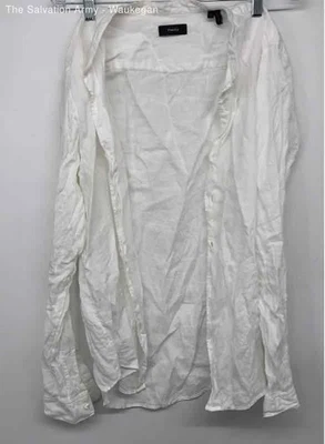 Theory Mens White Long Sleeve Collared Casual Button-Up Shirt Size Small - Image 1 of 4