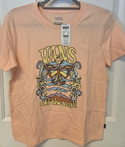 Neu mit Etikett brandneu Damen Vans Resort Mix Rundhalsausschnitt T-Shirt tropisch pfirsichfarben Größe Medium - Bild 1 von 6
