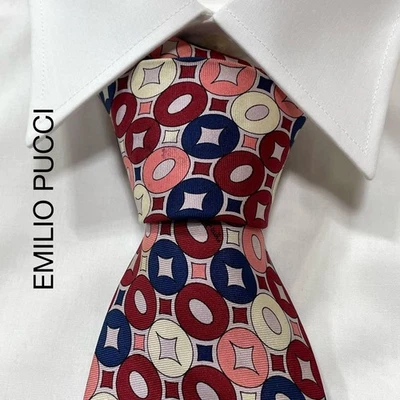 EMILIO PUCCI Patterned 100% Silk Tie, Made in Italy Multicolor from japan - Image 1 of 4