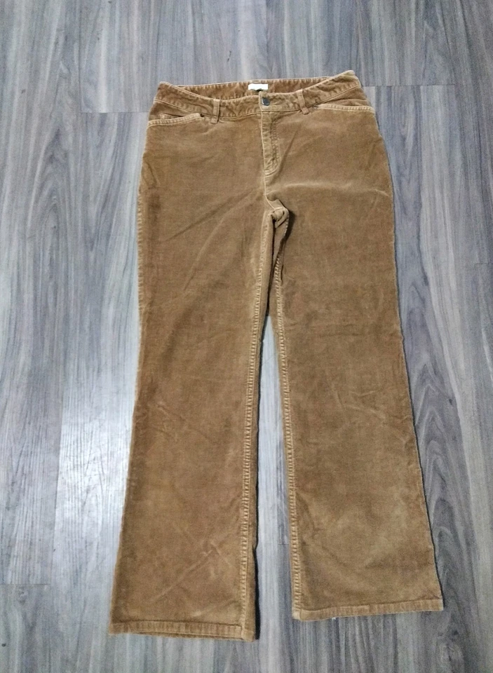 J. Jill Women’s 10 10P petite Brown Corduroy pants straight leg career soft  - Image 1 of 4