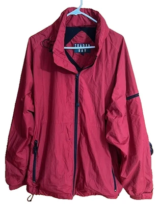 Trader Bay Men's Size XL Jacket Red Zip Up Jacket - Side Pockets - Hidden Hood - Image 1 of 3