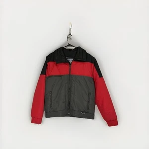 Vintage Trader Bay Colorblock Jacket Red Black Gray Men’s Medium Taiwan 90s - Picture 1 of 10