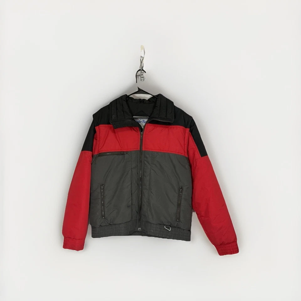 Vintage Trader Bay Colorblock Jacket Red Black Gray Men’s Medium Taiwan 90s - Image 1 of 4