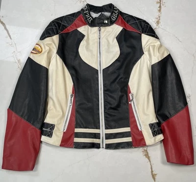 Vintage Feilida Women’s Motorcycle Jacket PVC Wonder Team Hot Wheels See Pics - Image 1 of 4