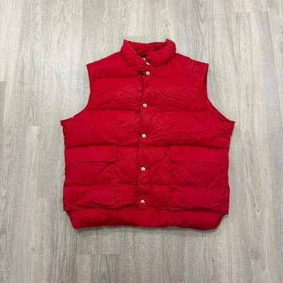 Vintage LL Bean Goose Down Puffer Vest Men's Extra Large Red 70s Nylon Outdoors - Image 1 of 4