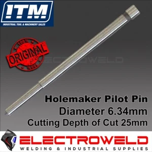 HOLEMAKER 6.34mm x 77mm Pilot Pin, 25mm Depth Annular Drill Cutter 6mm SP16003 - Imagen 1 de 5