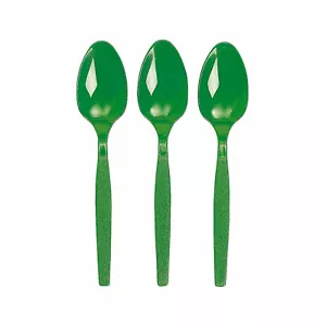 Bulk Kelly Green Plastic Spoons, Party Supplies, 50 Pieces - Picture 1 of 2