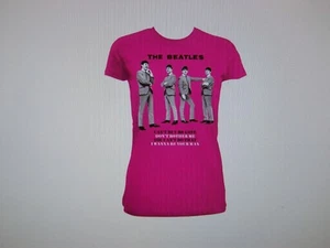 THE BEATLES LARGE CAN'T BUY ME LOVE 100% SOFT COTTON DARK PINK TEE  - Picture 1 of 2