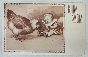 CARTOLINA BERTIGLIA BUONA PASQUA TARGHETTA LOTTERIA TRIPOLI AUTO  1938 - Picture 1 of 6