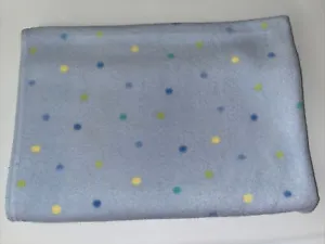 CARTERS JUST ONE YEAR BABY BOY BLUE FLEECE BLANKET YELLOW GREEN POLKA DOT CIRCLE - Picture 1 of 3