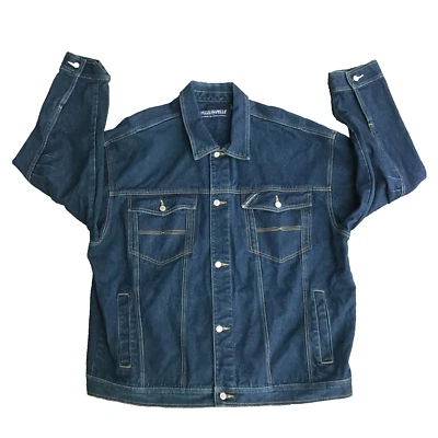 Vtg Marc Buchanan Pelle Pelle Jeans Denim Trucker Jacket Buttons Men 2XL Blue - Imagem 1 de 4