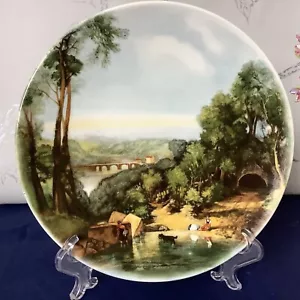 POOLE POTTERY PICCOLO PIATTO DECORATIVO SCENA DI FIUME - Foto 1 di 4