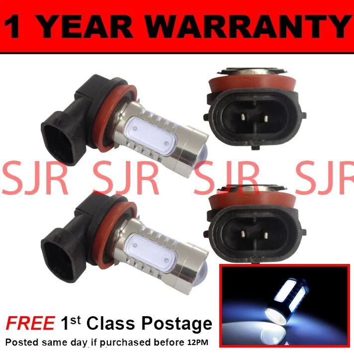 H9 WHITE LED FRONT MAIN HIGH BEAM LIGHT BULBS HIGH POWER XENON MB501601 X2 - Image 1 of 1