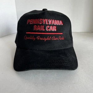 Pennsylvania Rail Car Mens Cap Hat Black Red Mens Adjustable Vintage KProducts - Picture 1 of 6