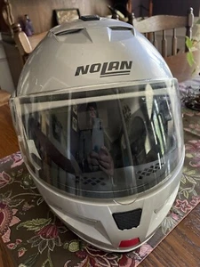 Nolan N103 N-COM Motorcycle Full Face Street Helmet Platinum Silver PRE OWNED M - Picture 1 of 12