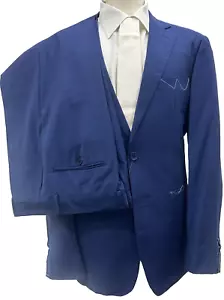 Traje Hombre Sartorial Hecho En Italia Azul Fresco Lana Slim Fit 50 Primaveral - Imagen 1 de 13