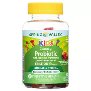 Spring Valley Kids Inulin Probiotic Supplement Gummies, Assorted Fruit, 60 Count - Picture 1 of 8