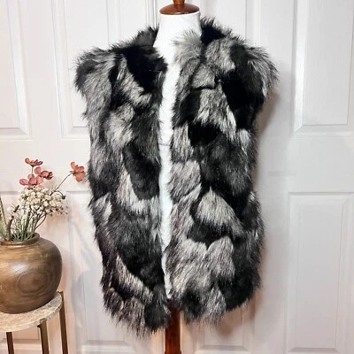 Chaleco Forever 21 Mujer Gris Imitación Piel Lobo Gran Tamaño Talla S Mob Wife Rocker Glam  Foto 1 de 4