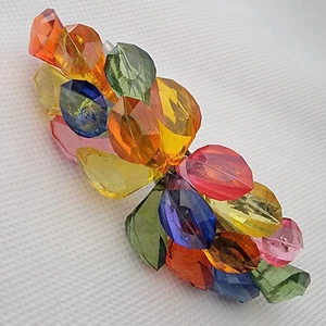 Vintage Multi-Color Cluster Very Colorful 3-3/4"x1-1/4" Hair Barrette EXCELLENT - Picture 1 of 15