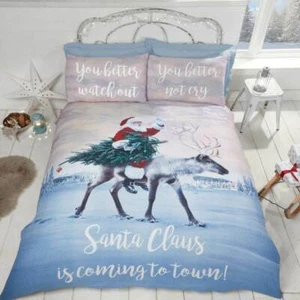 Set copripiumino natalizio Babbo Natale sta arrivando in città - Foto 1 di 3